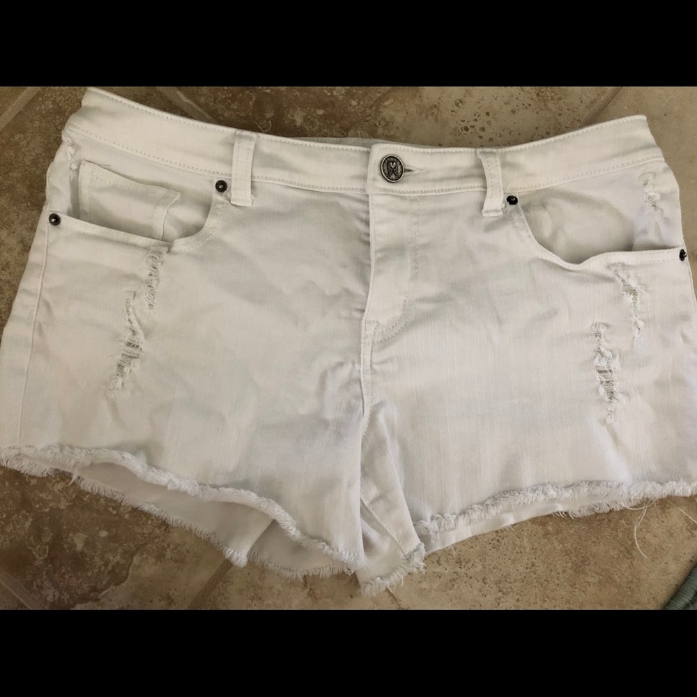 VS Boyfriend White Denim Shorts